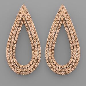 Paved Crystal Teardrop Earrings
